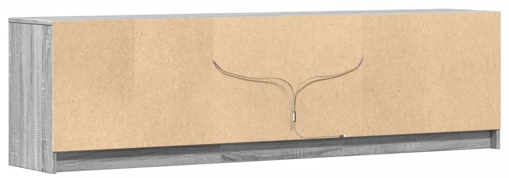 szürke sonoma színű szerelt fa LED-es TV-szekrény 180x34x50 cm