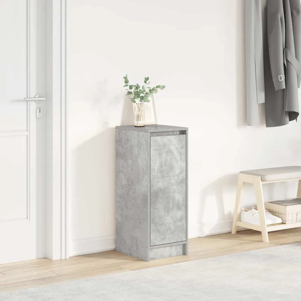 betonszürke szerelt fa cipőszekrény 29,5x34x76 cm
