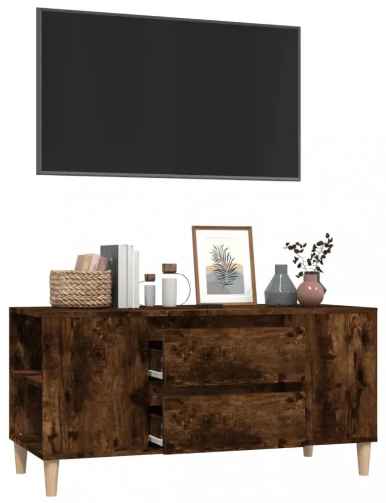 füstös tölgy színű szerelt fa TV-szekrény 102x44,5x50 cm