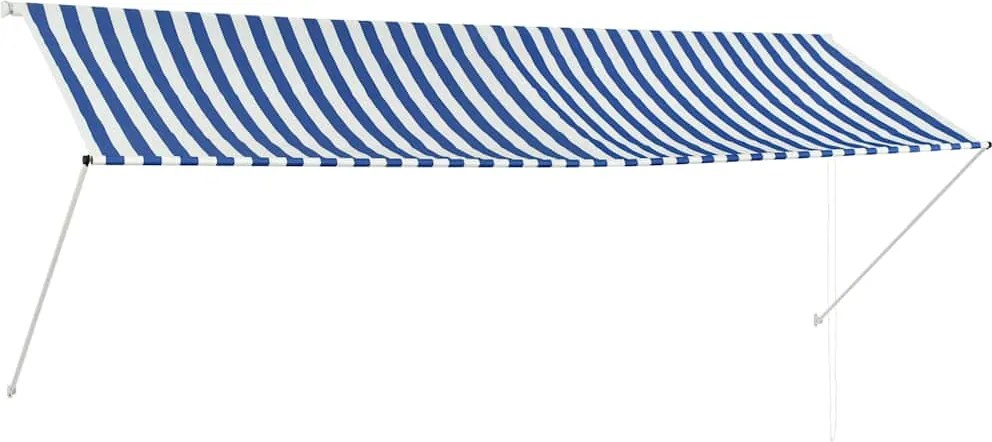 vidaXL feltekerhető kék és fehér napellenző 350 x 150 cm
