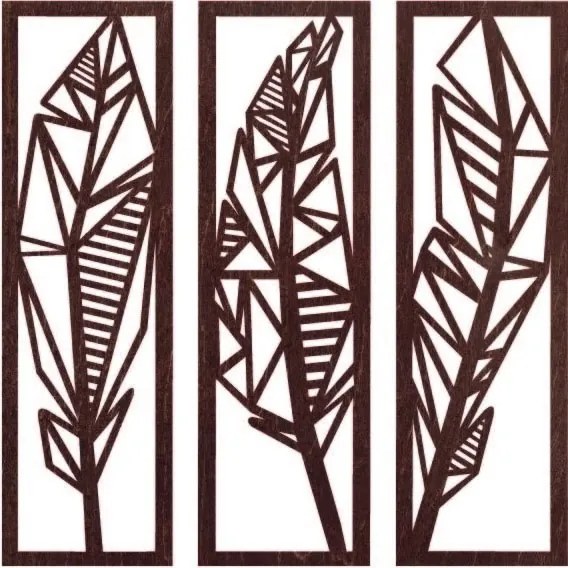 Modern háromrészes festmény banánlevelekről - MUSACEAE
