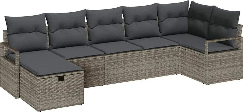 vidaXL Kanapé Szett párnával 5 pcs polirattan