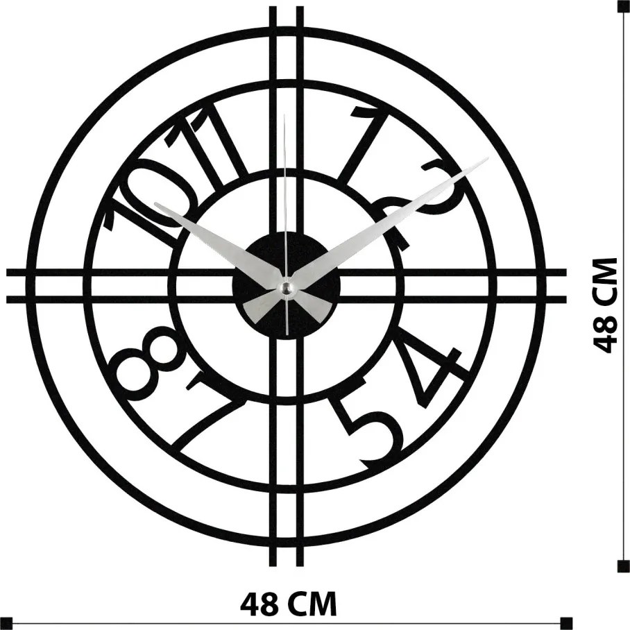 Enzoclock fém falióra, 48×48 cm – S010