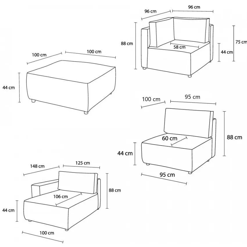 Világosszürke kordbársony sarokkanapé (jobb oldali-"U" alakú) Nihad modular – Bobochic Paris