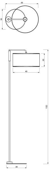 Állólámpa ATLANTA 1xE27/60W/230V