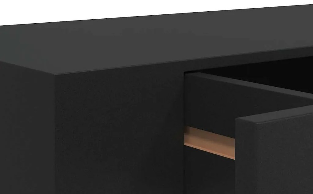 fekete lebegő fali polc fiókkal 48 x 25 x 8 cm