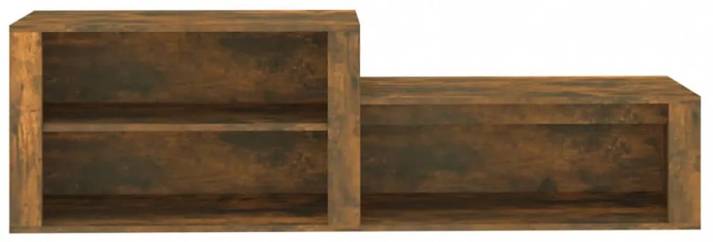 füstös tölgy színű szerelt fa cipősszekrény 150x35x45 cm