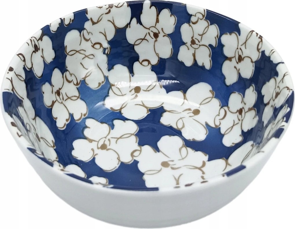 Kerámia Tál 18cm Kék Fehér Virágokkal 157404