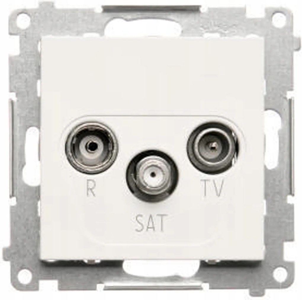 Antenna aljzat R-tv-sat végzáró fehér matt Simon 55 TASK.01/111 Kontakt-Si