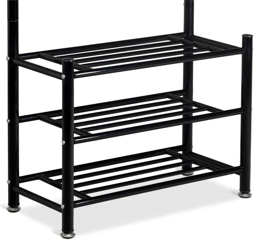 Álló ruhafogas cipőtartóval fekete