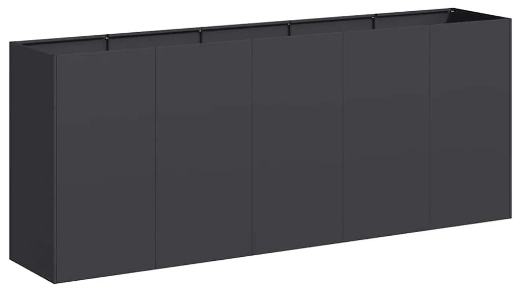 vidaXL ültetvény fekete 200x40x80 cm hidegen hengerelt acélból
