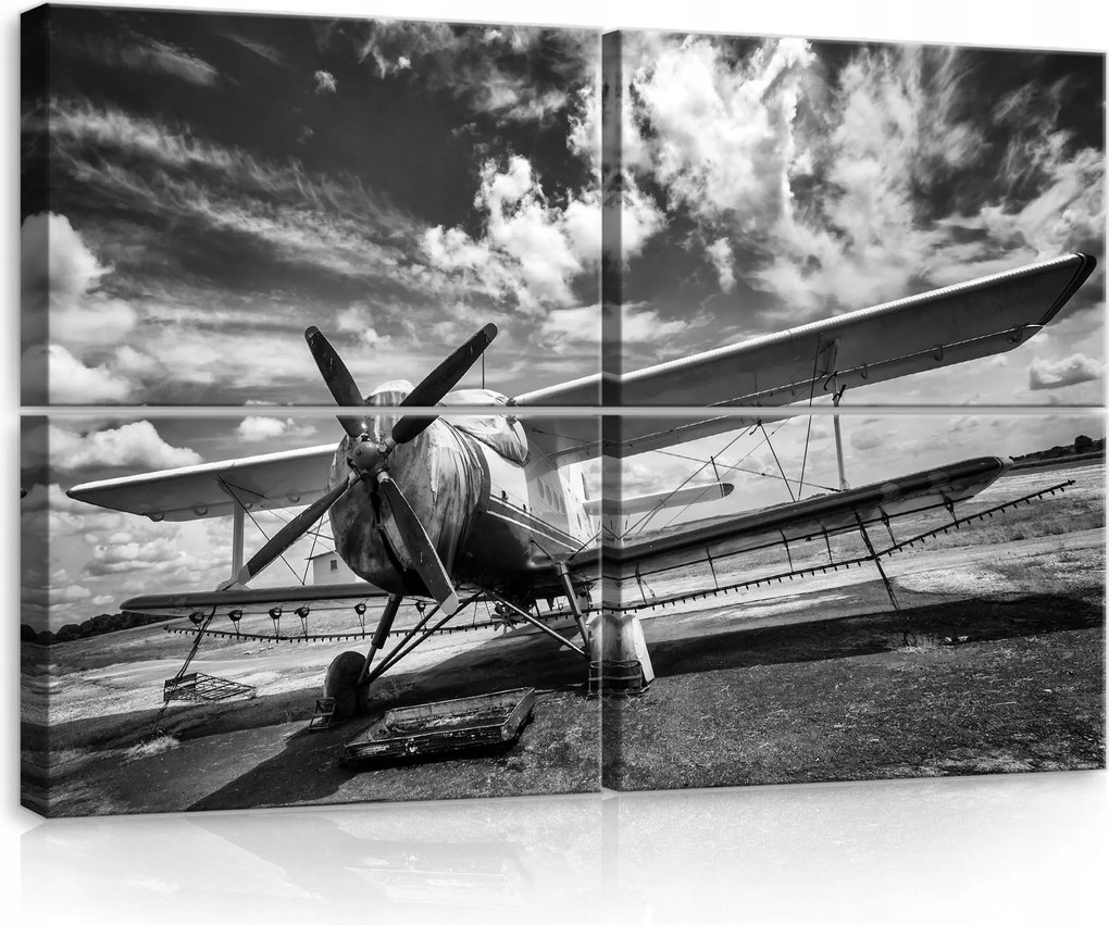 Vászonkép 120x80 kétfedelű repülőgép repülés ég felhők vintage szárnyak