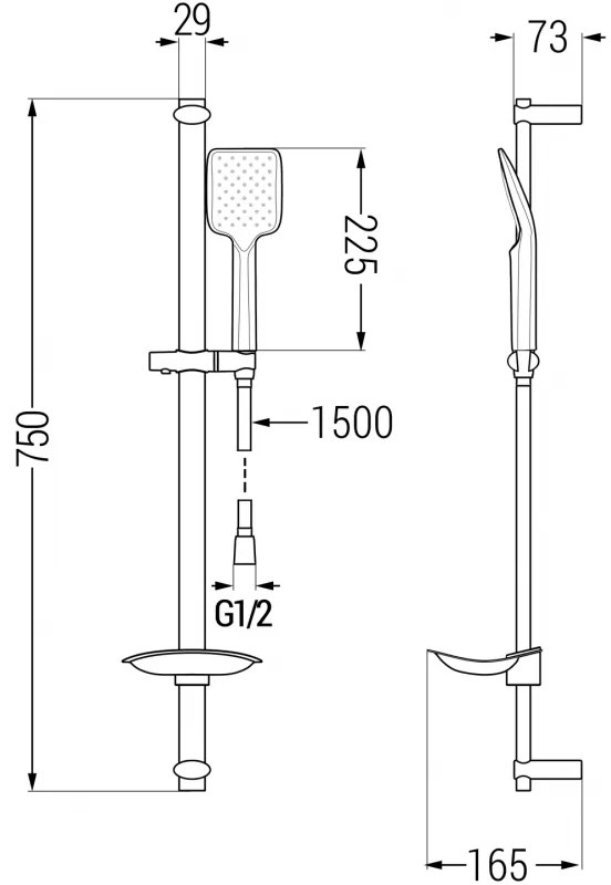 Mexen Axel DB62 kádkészlet, fekete, 73803DB62-70