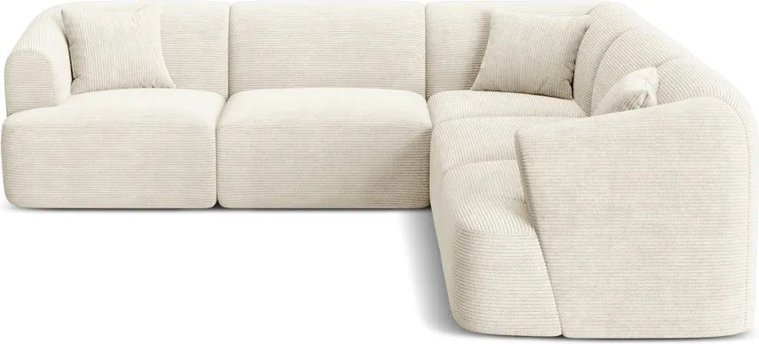 Bézs kordbársony sarokkanapé Campi – Cosmopolitan Design