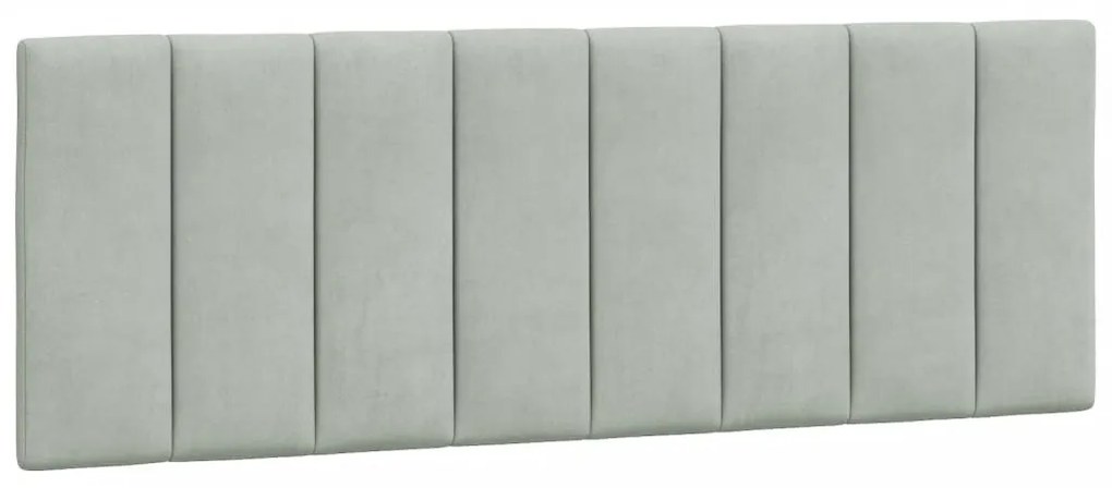 világosszürke bársony fejtámla párna 120 cm