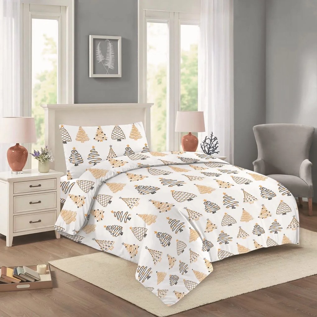 Karácsonyi meglepetés pamut ágyneműhuzat - 1x Párna 90x70cm, 1x Paplan 140x200cm