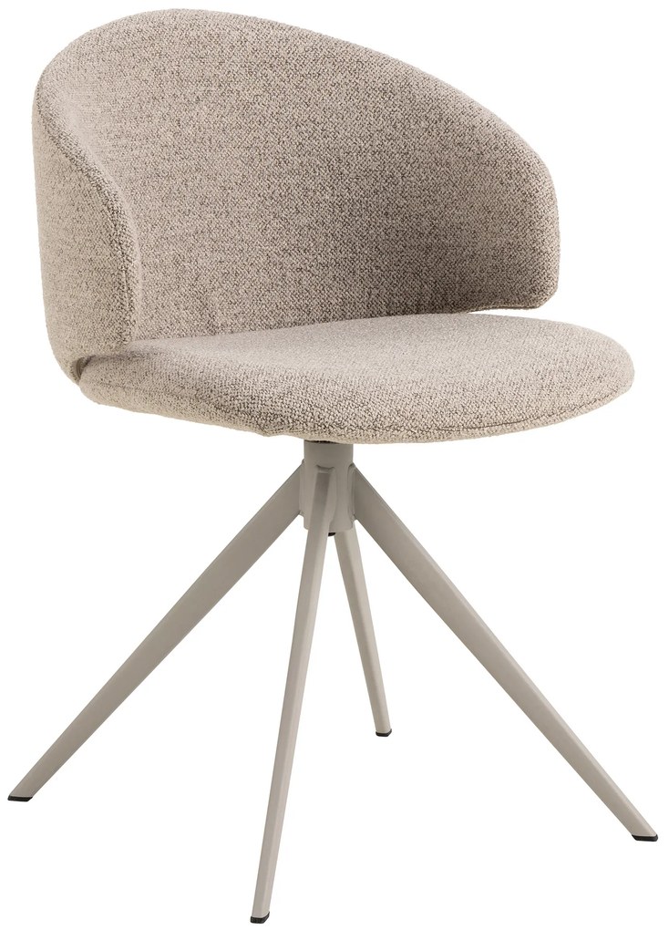 MAZZONI EXPORT NELA Bézs Latte (Monza 60 szövet)/bézs lábak - MODERN BOUCLÉ KÁRPITOZOTT FORGÓSZÉK BOHO STÍLUSÚ NAPPALIBA/ÉTKEZŐBE/IRODÁBA