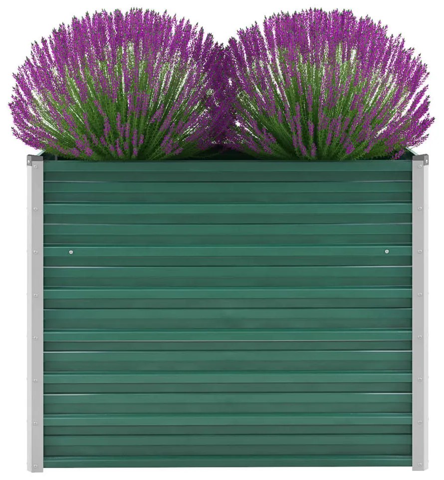 Zöld horganyzott acél kerti magaságyás 100 x 40 x 77 cm