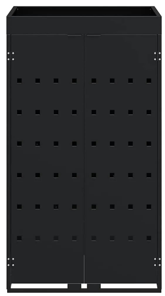 Kukás Tároló Virágzó Tetővel Egyszemélyes 240L Kukához Fekete