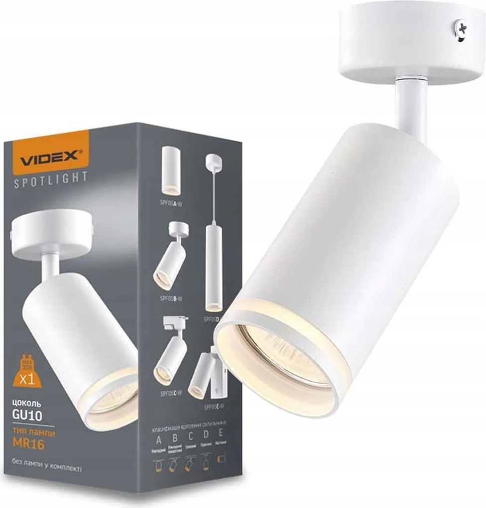 Mennyezeti fali lámpa Fali lámpa GU10 lámpatest fehér Turócszentmárton Videx