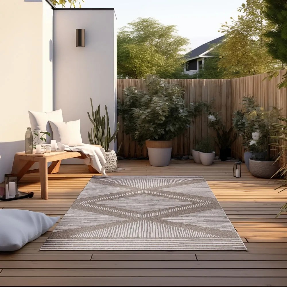 Barna-krémszínű kültéri szőnyeg 120x170 cm Gemini – Elle Decoration