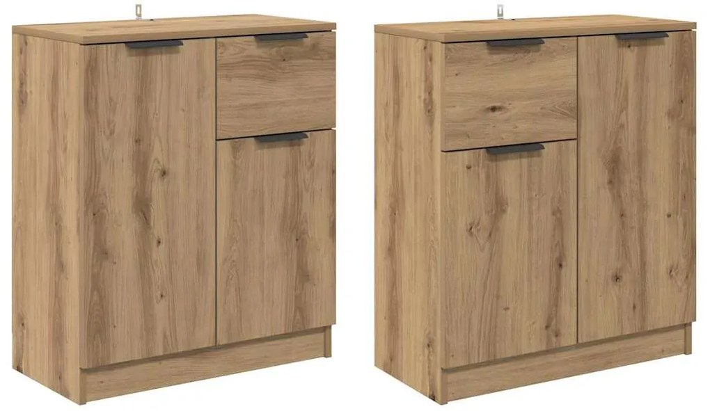 Oldalszekrények 2 pcs Artisan tölgy 60 x 30 x 70 cm Faanyag