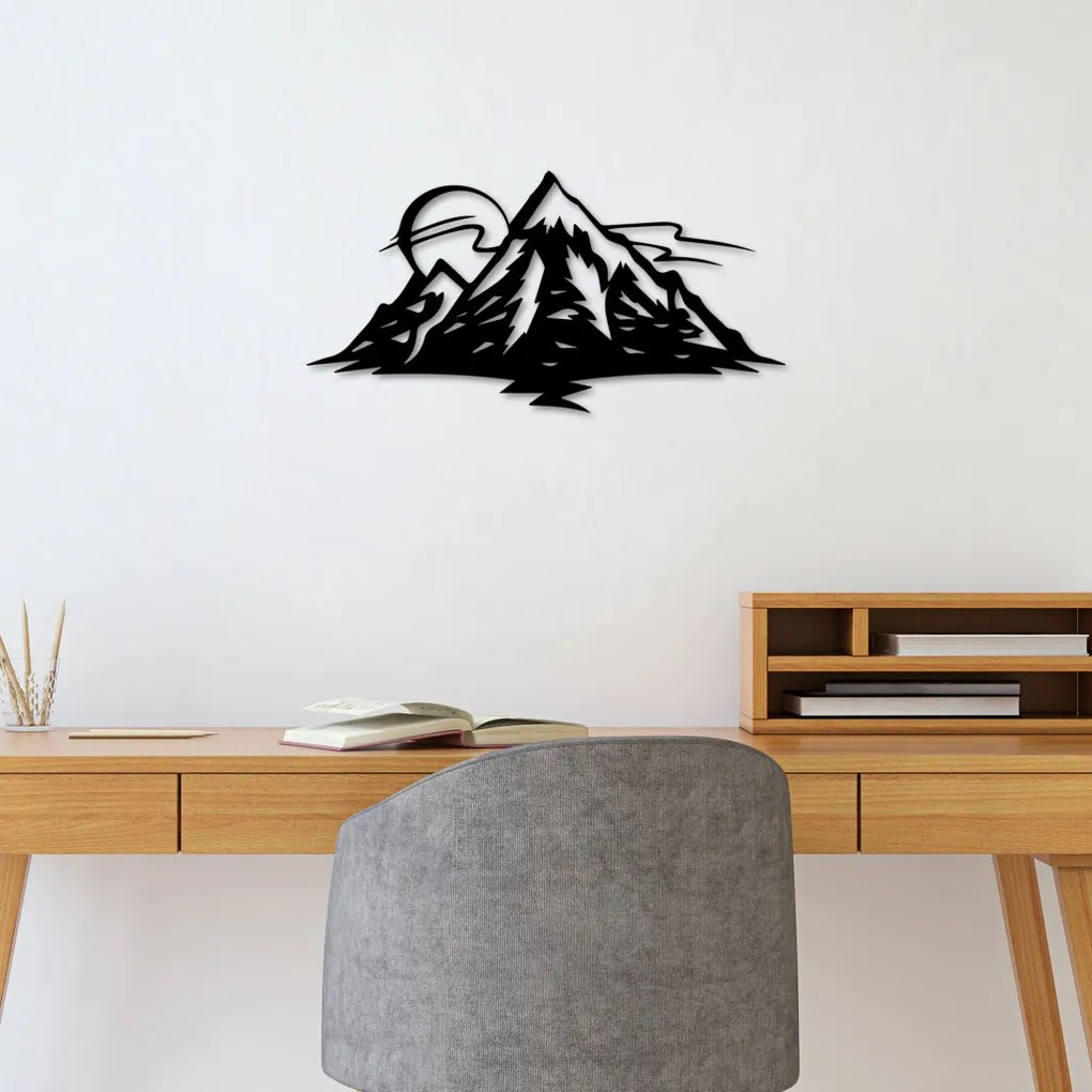 Mountain fém fali dekoráció, 62×31 cm