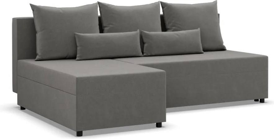 Nobu sarokkanapé, bársony, univerzális oldal, világosszürke