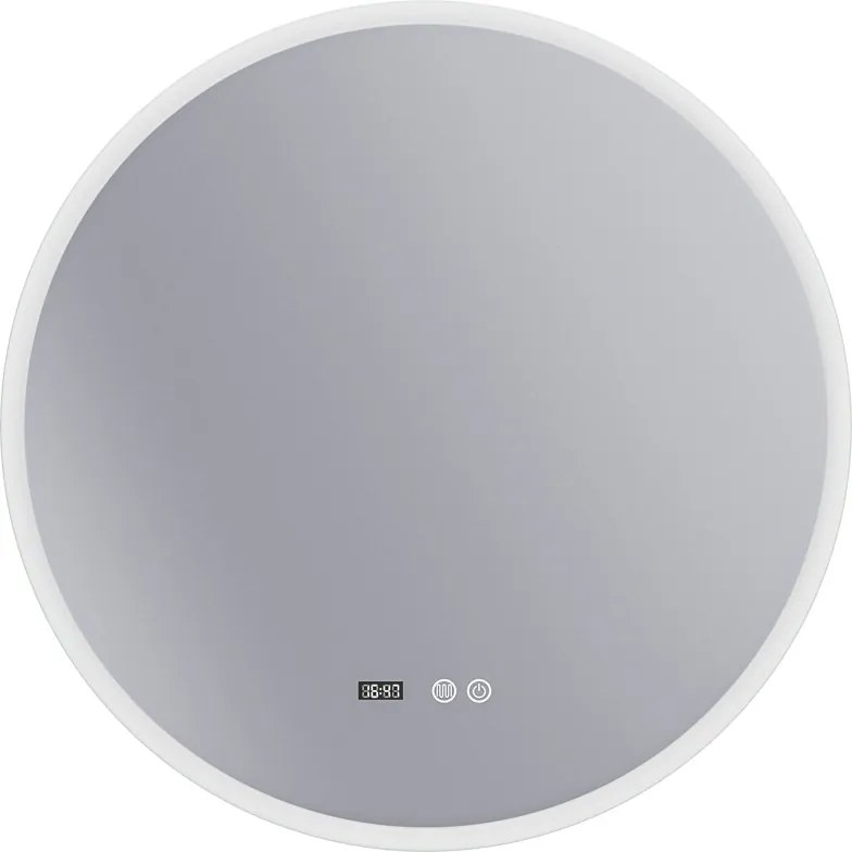 Erga Deam, kerek LED-es tükör 80cm, 3 színű lámpa, első világítás, páramentes fűtőbetét, ERG-V01-Deam-8080-CL