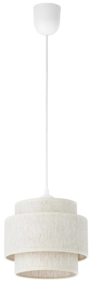 BOHO függőlámpa zsinórral 1xE27/60W/230V Ø 20 cm fehér