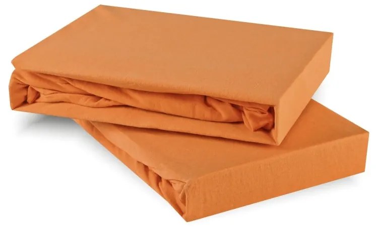 EMI barackszínű 100% pamutjersey gumis lepedő, 90x200-as lap