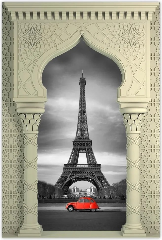 Poszterek 80x120 Autó Eiffel-torony