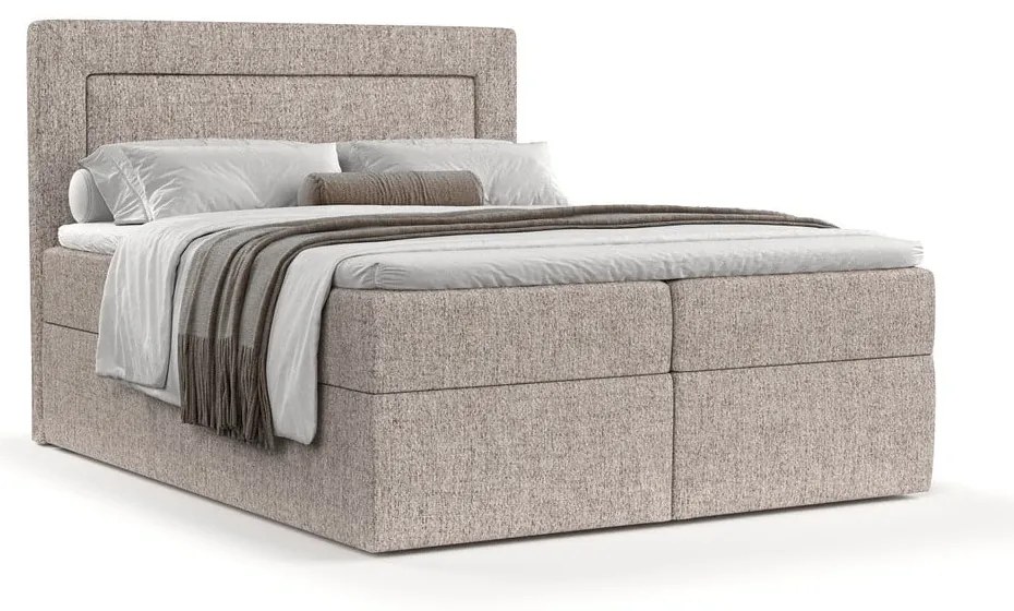 Világosbarna ágyneműtartós boxspring ágy 180x200 cm Imagine – Maison de Rêve