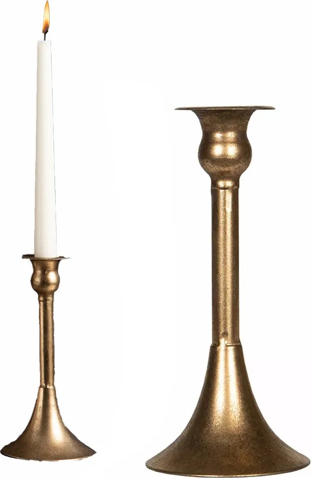 Gyertyatartó Arany 21cm fém kandeláber nappali dekoráció ajándék matt