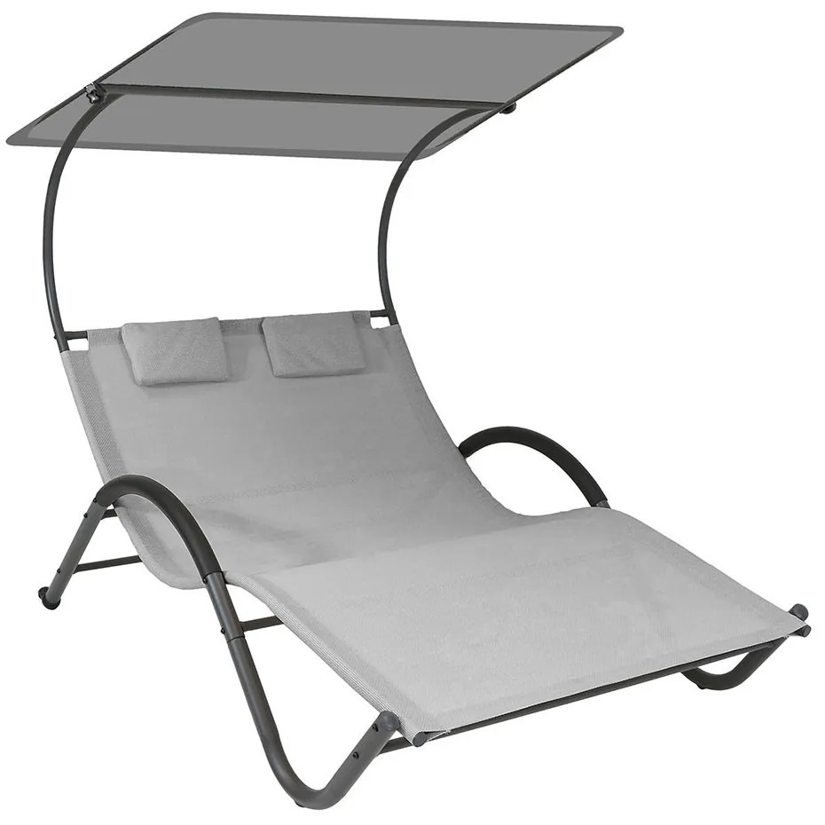 2 személyes DELUX napozóágy 3 színben-szürke