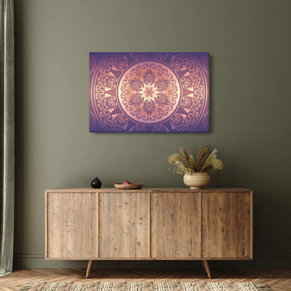 Kép - Mandala lila színátmeneten (90x60 cm)