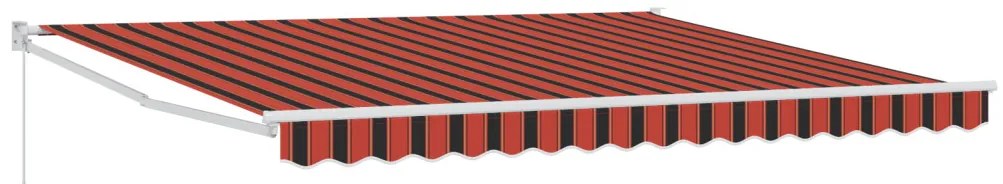 Kézi Húzható Napellenző Narancs és Barna 350x250 cm