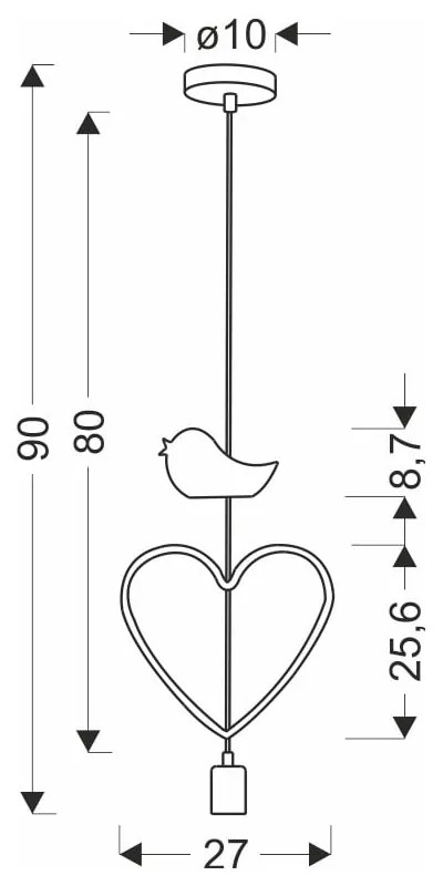 Fehér-rózsaszín gyerek lámpa fém búrával Single – Candellux Lighting