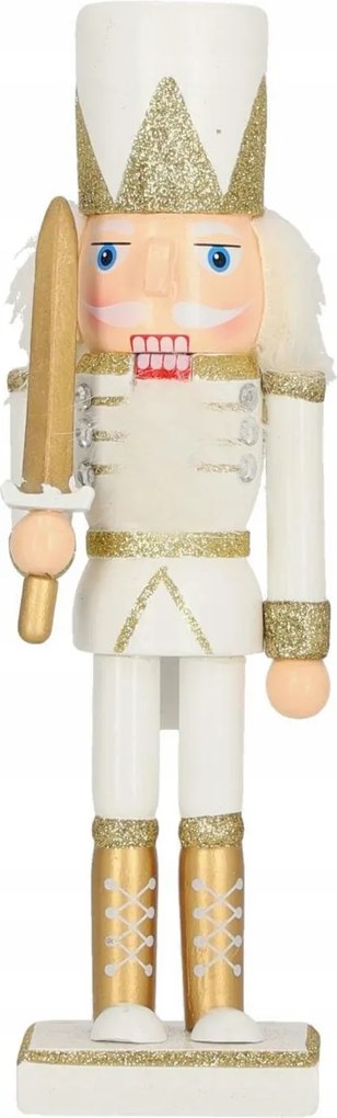 Diótörő William 4 25cm fehér Figura