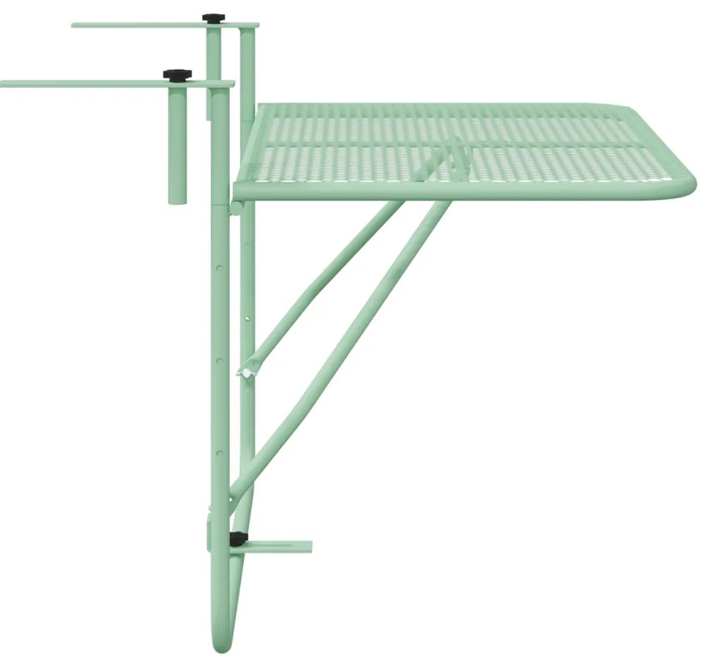Függő erkélyasztal Menta zöld 60 x 39 x 65 cm Acél