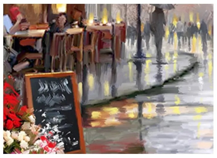 Canvas Watercolor Paris fali kép, 60 x 80 cm - Styler