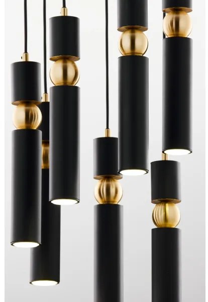 Jupiter 2015 - Csillár zsinóron ALAS 7xGU10/10W/230V fekete/arany