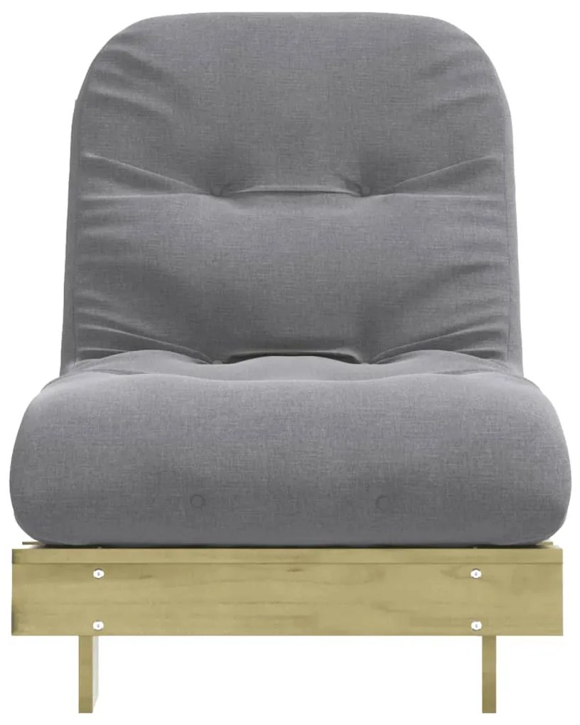 tömör impregnált fenyőfa futon kanapéágy matraccal 70x206x11 cm