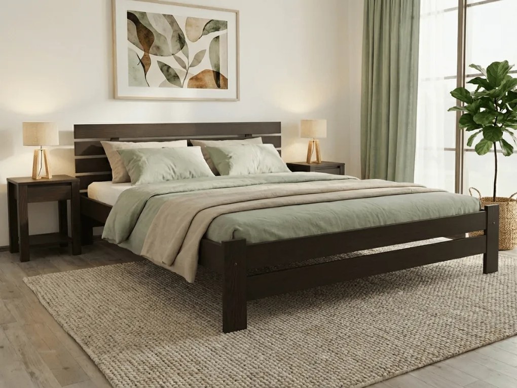 PARIS magasított ágy 160x200 cm, diófa Ágyrács: Léces ágyrács, Matrac: Coco Maxi 20 cm matrac