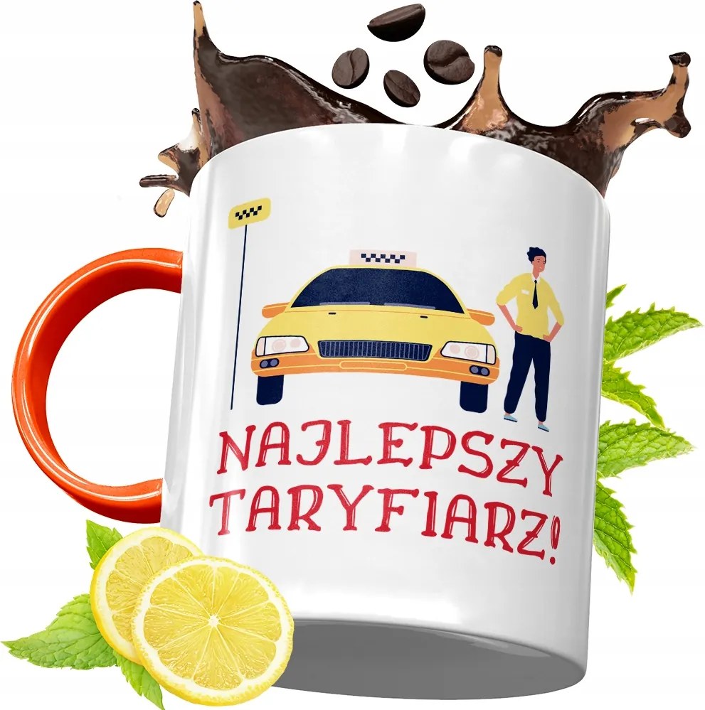 Narancssárga Bögre Taxisofőrnek Ajándék fényképes nyomattal