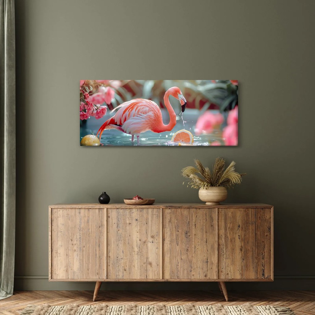 Kép - Flamingó a tóban (120x50 cm)