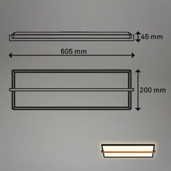 Briloner 3846015 - LED mennyezeti lámpatest LED/22W/230V 60,5x20 cm