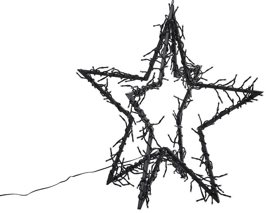 Karácsonyi csillag fekete csillag LED-del, IP44 - Brilli