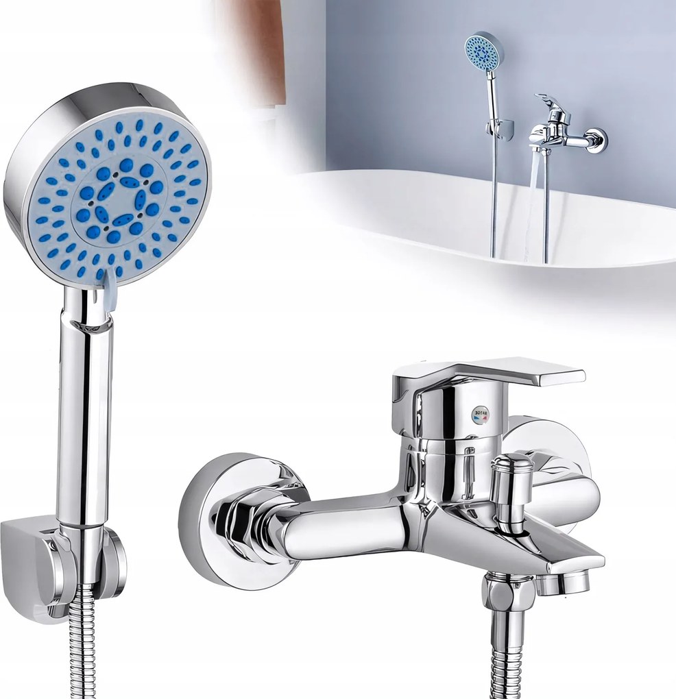 Kádra Szerelhető Csaptelep Kádcsaptelep Szett Króm Fülhallgatóval