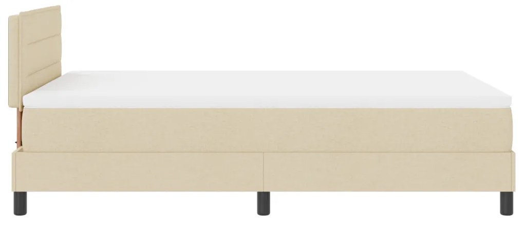 Box Spring ágy matraccal, krém színben, 120x200 cm szövet
